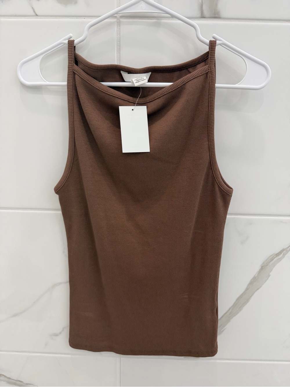 H&M Women's Ribbed Tank Top - Brown